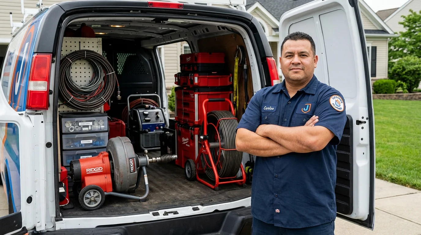 Professional drain cleaning equipment and Johns Plumbing LLC plumber in Armour