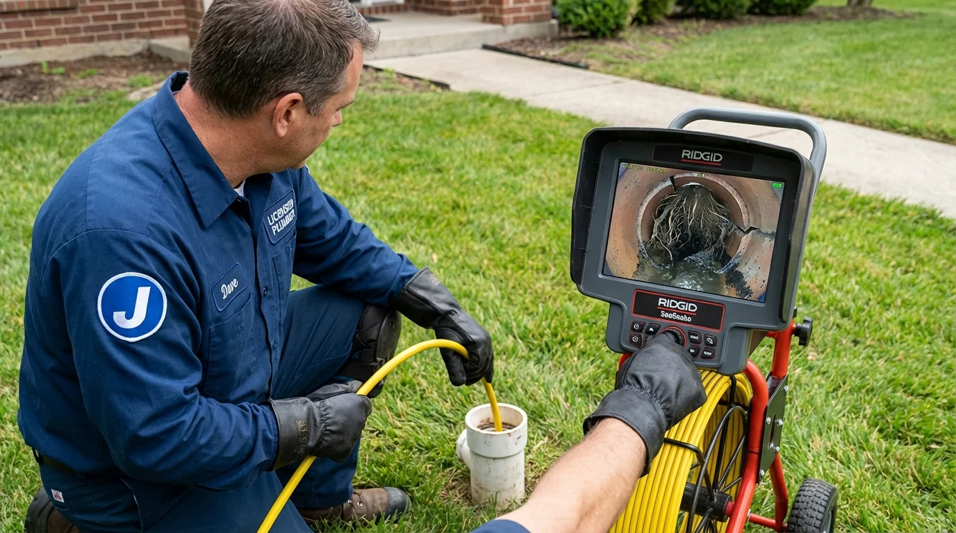 Sewer camera inspection being performed by Johns Plumbing LLC in Armour